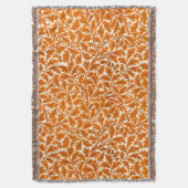 William Morris Oak Leaves, Rust Oranje & Cream Deken (Voorkant Verticaal)