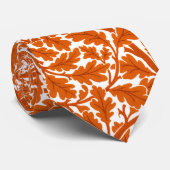 William Morris Oak Leaves, Rust Oranje & Cream Stropdas (Opgerold)