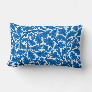 William Morris Oak Leaves, Sapphire Blue en White Kussen