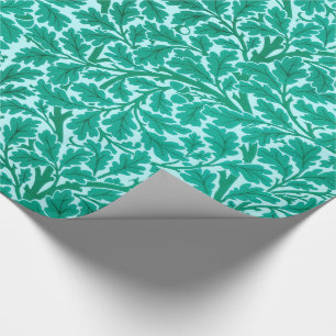 William Morris Oak Leaves, Turquoise & Aqua Wrappi Cadeaupapier