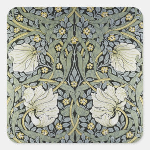 William Morris - Ontwerp van het Pimpernel Pattern Vierkante Sticker