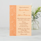 William Morris Orange Floral Faire-part de mariage (Debout devant)
