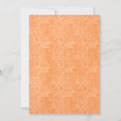 William Morris Orange Floral Faire-part de mariage (Dos)