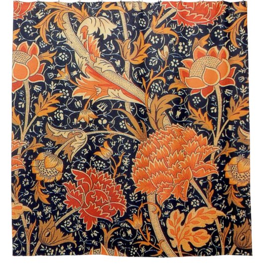 William Morris Oranje Cray Douchegordijn (Voorkant)