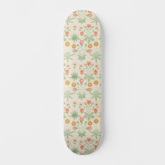 William Morris Oranje, roze & Green Daisy Pattern Skateboard