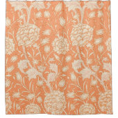 William Morris Oranje Wild Tulip Flower Pattern Douchegordijn (Voorkant)