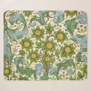 William Morris Orchard Groene Bloemrijke Kunst Sherpa Deken