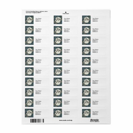 William Morris Orchard Pattern Art Etiket (Full Sheet)