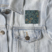 William Morris Orchard Pattern Art Vierkante Button 5,1 Cm (In situ)