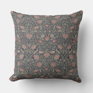 William Morris : Oreiller à lancer du Rose Tudor
