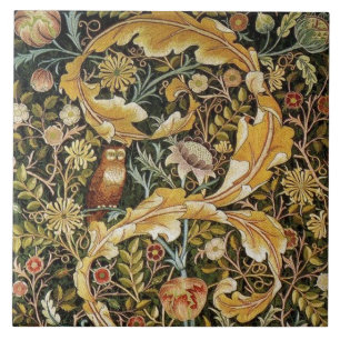 William Morris Owl an Acanthus Tegeltje