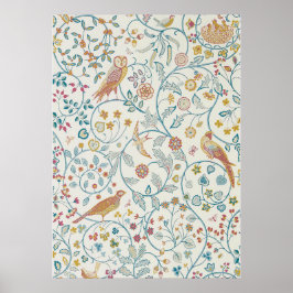 William Morris - Owl en Berries Wallpaper Poster