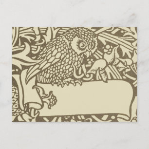 William Morris Owl Floral  Design Briefkaart
