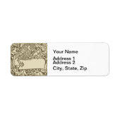 William Morris Owl Floral Design Etiket (Voorkant)