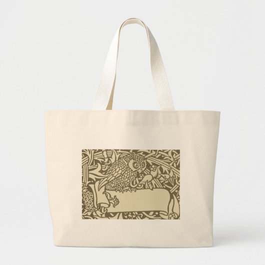 William Morris Owl Floral  Design Grote Tote Bag (Voorkant)