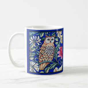William Morris Owl Tapestry, Beige and Cobalt Blue Koffiemok