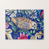 William Morris Owl Tapestry, Beige and Cobalt Blue Legpuzzel (Horizontaal)