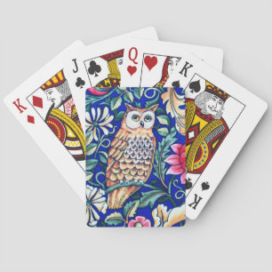 William Morris Owl Tapestry, Beige and Cobalt Blue Pokerkaarten
