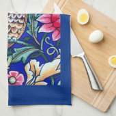 William Morris Owl Tapestry, Beige and Cobalt Blue Theedoek (Quarter Fold)