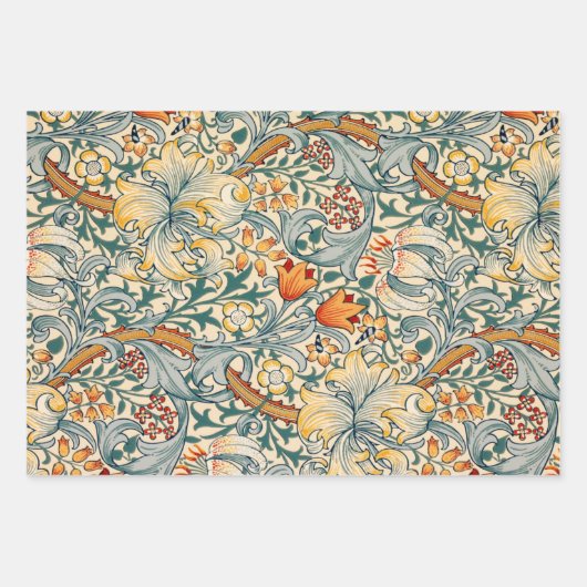 William Morris Pack 3 Feuilles papier d'enveloppem (Devant)
