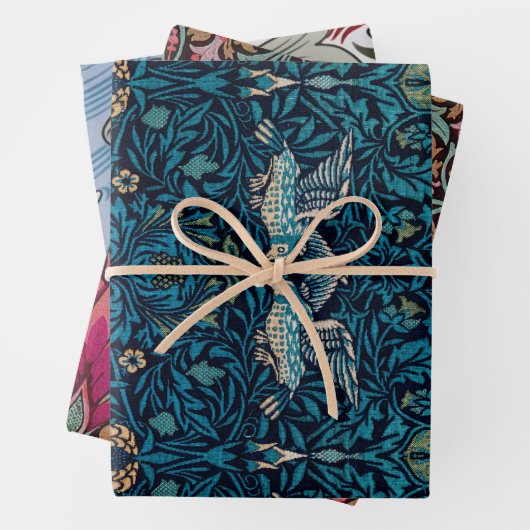 William Morris Pack 4 Papierbladen met onmiddellij Inpakpapier Vel (In situ)