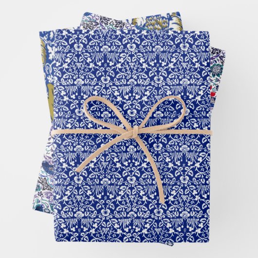 William Morris Pack 5 Papierbladen met onmiddellij Inpakpapier Vel (In situ)