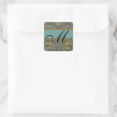 William Morris Patroon Monogram Bruiloft Stickers (Tas)