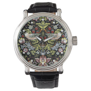 William Morris-patroon voor vogels en bloemen Horloge