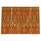  William Morris Pattern Red Turquoise Gold Groot Cadeauzakje (Voorkant)