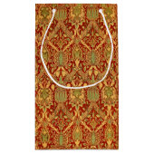  William Morris Pattern Red Turquoise Gold Klein Cadeauzakje (Achterkant)