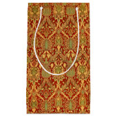  William Morris Pattern Red Turquoise Gold Klein Cadeauzakje (Voorkant)