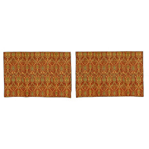 William Morris Pattern Red Turquoise Gold Kussensloop