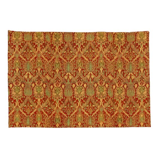 William Morris Pattern Red Turquoise Gold Kussensloop (Achterkant-Rechts)