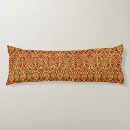  William Morris Pattern Red Turquoise Gold Lichaamskussen