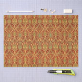 William Morris Pattern Red Turquoise Gold Tissuepapier (Craft)