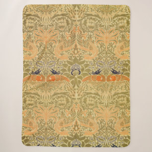 William Morris Pauw Draak Vintage Kunst Ambacht Sherpa Deken