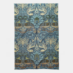 William Morris Pauw en Draak geweven ontwerp Theedoek