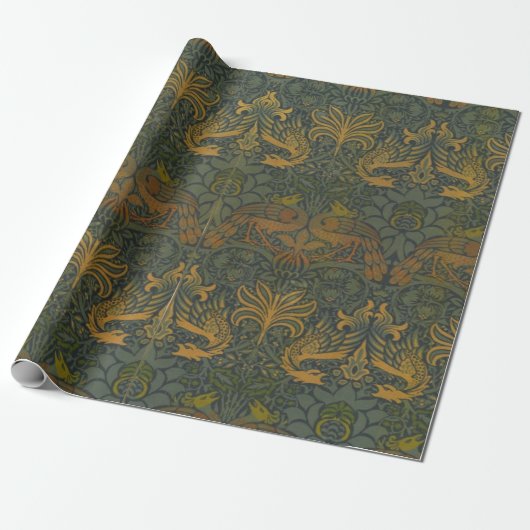 William Morris Peacock and Dragon Cadeaupapier (Uitgerold)