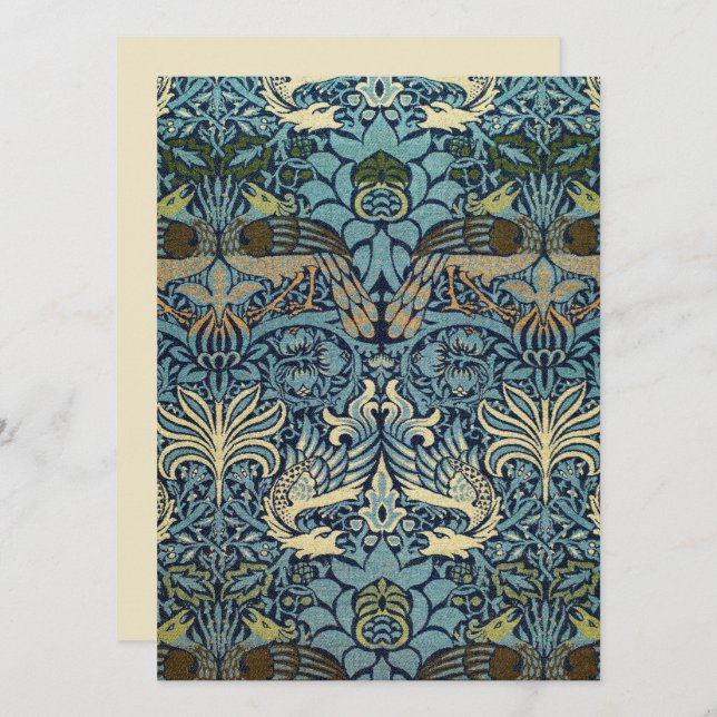 William Morris Peacock and Dragon Woven Design (Voorkant / Achterkant)