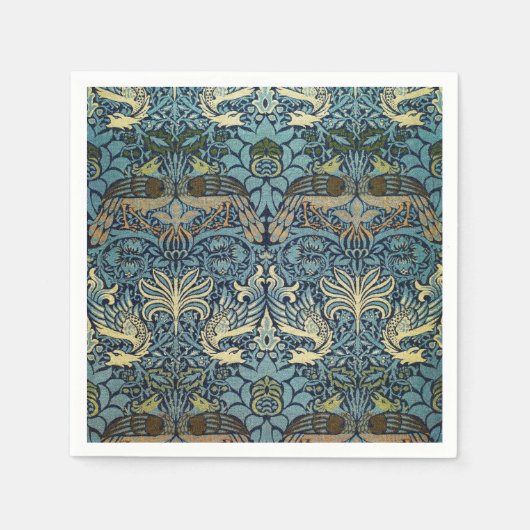 William Morris Peacock and Dragon Woven Design Servet (Voorkant)