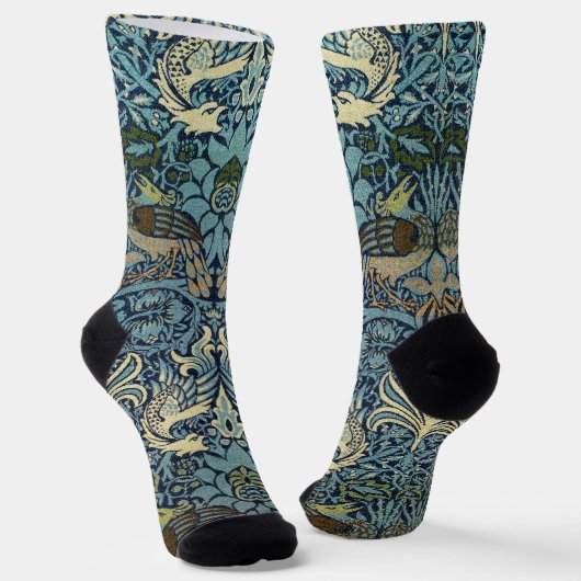 William Morris Peacock and Dragon Woven Design Sokken (Gebogen)