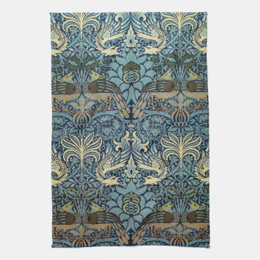 William Morris Peacock and Dragon Woven Design Theedoek (Verticaal)