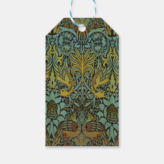 William Morris Peacock Dragon Wallpaper Cadeaulabel (Voorkant)