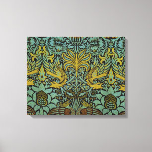 William Morris Peacock Dragon Wallpaper Canvas Afdruk