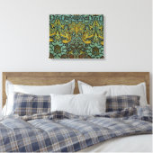William Morris Peacock Dragon Wallpaper Canvas Afdruk (Insitu (Slaapkamer))