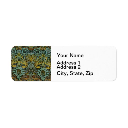 William Morris Peacock Dragon Wallpaper Etiket (Voorkant)