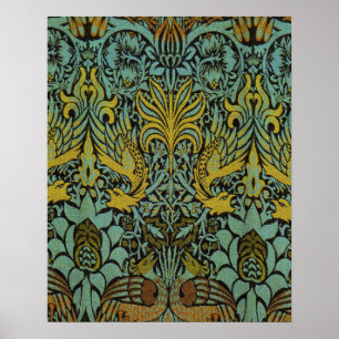 William Morris Peacock Dragon Wallpaper Poster