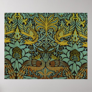 William Morris Peacock Dragon Wallpaper Poster
