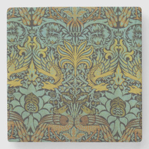 William Morris Peacock Dragon Wallpaper Stenen Onderzetter
