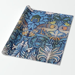 William Morris Peacock en Dragon Blue Pattern Cadeaupapier